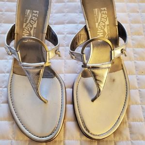Salvatore Ferragamo Metallic Silver SandalsThong 8
